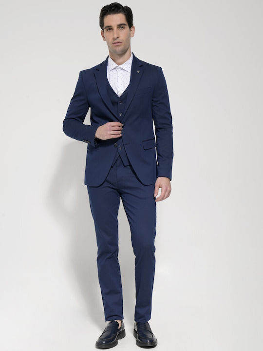 Vară Sacou bărbați cu croială strâmtă navy blue