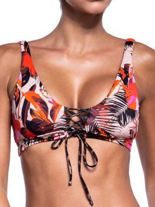 Padded Triangle Bikini Top Chaos' Red Floral