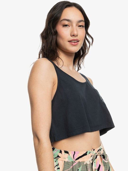 Roxy Crop Top Sportiv pentru Femei cu Bretele Negru