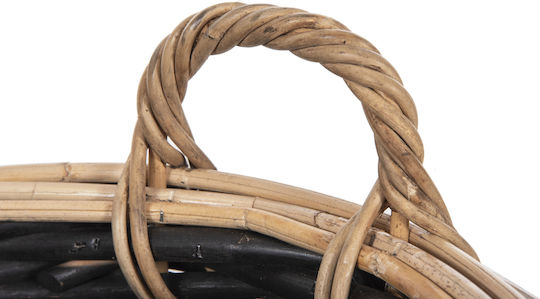 HomeMarkt Set de coșuri decorative Ratan cu mânere Black 61x61buc 2buc