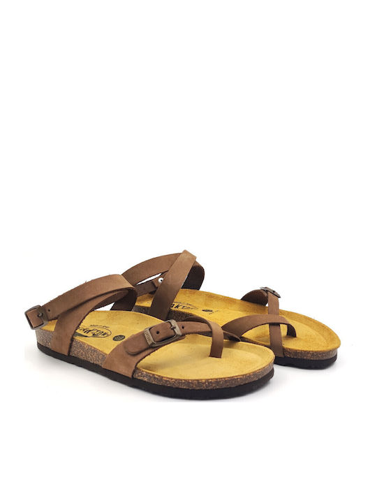 Leather Women's Flat Sandals Anatomic Nobuck Castagna
