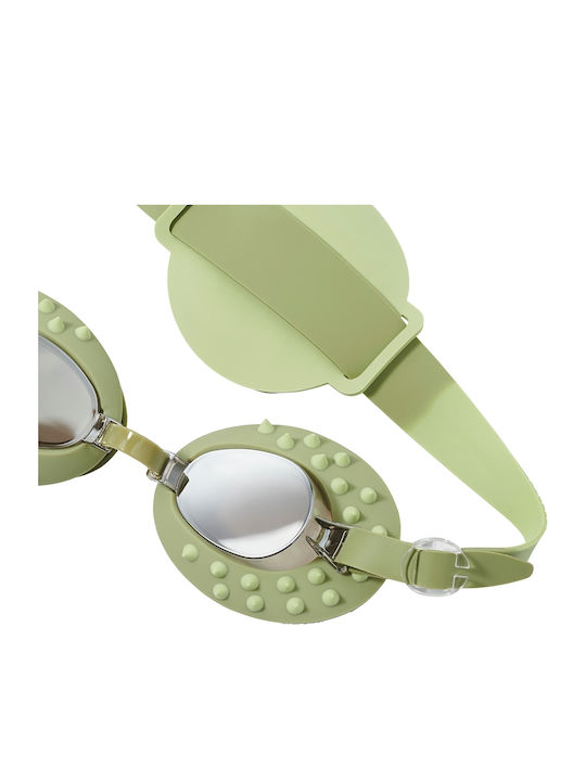 Sunnylife Khaki Γυαλιά Κολύμβησης Παιδικά με Αντιθαμβωτικούς Φακούς Πράσινα