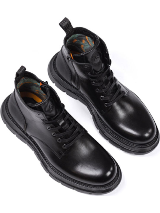 Leder Schwarz Herrenstiefel
