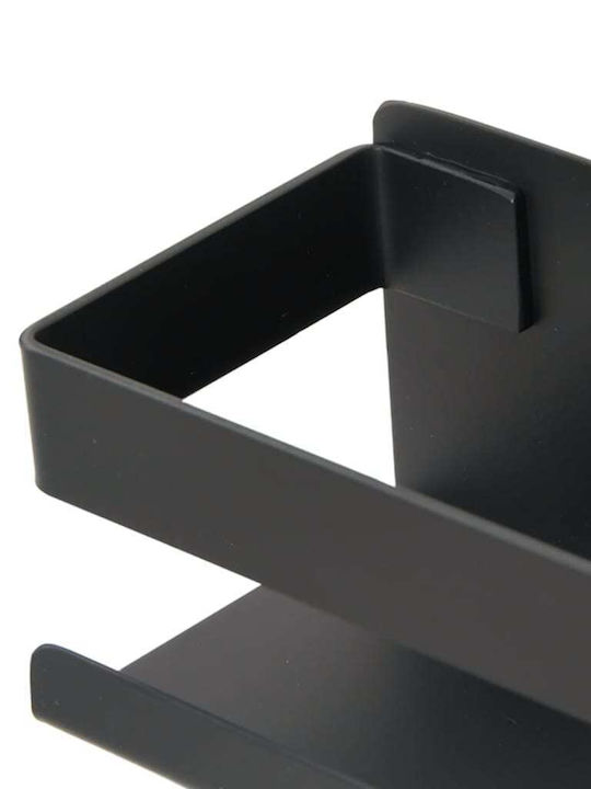 vidaXL Επιτοίχια Ραφιέρα Μπάνιου Πλαστική 23x6.5x6cm Μαύρη