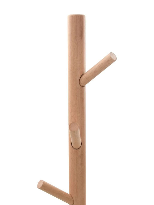 vidaXL Metallic Coat Rack White / Natural 37x37x172cm