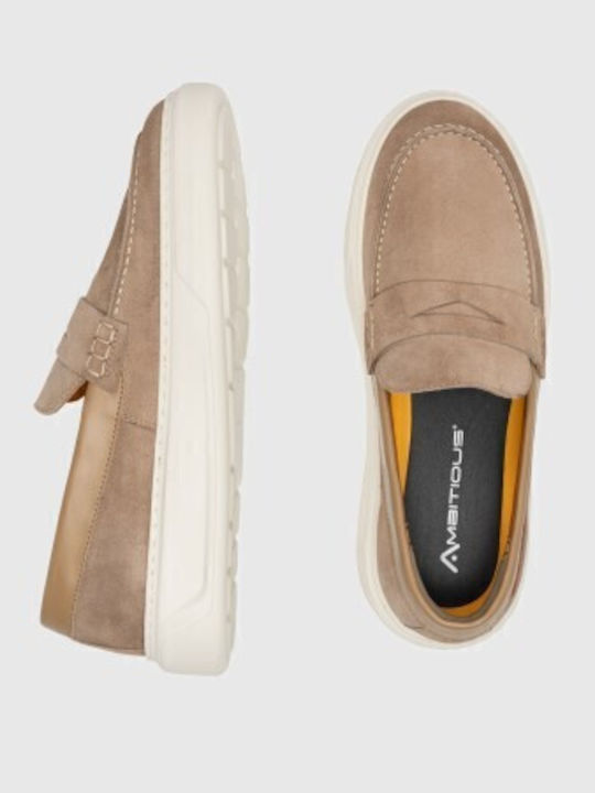 Men's Suede Loafers Beige