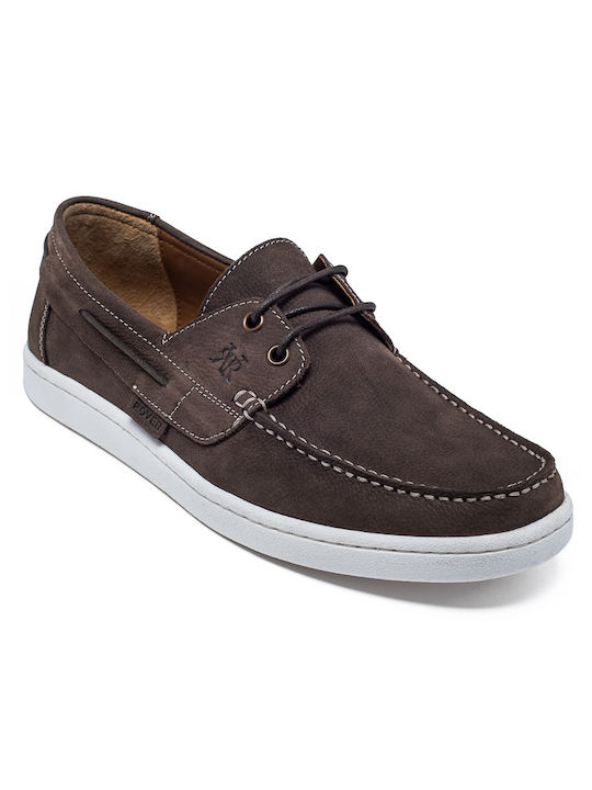 Rover Ανδρικά Boat Shoes σε Καφέ Χρώμα