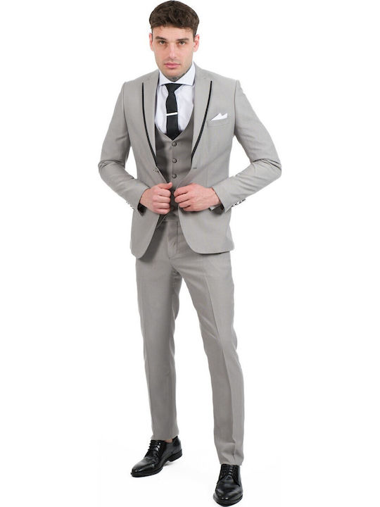 Herrenanzug mit Weste Grey