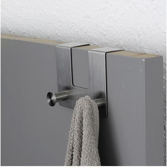 Door Hook 2 Slots Metallic Length 12.5cm Width 7.2cm Height 7.2cm