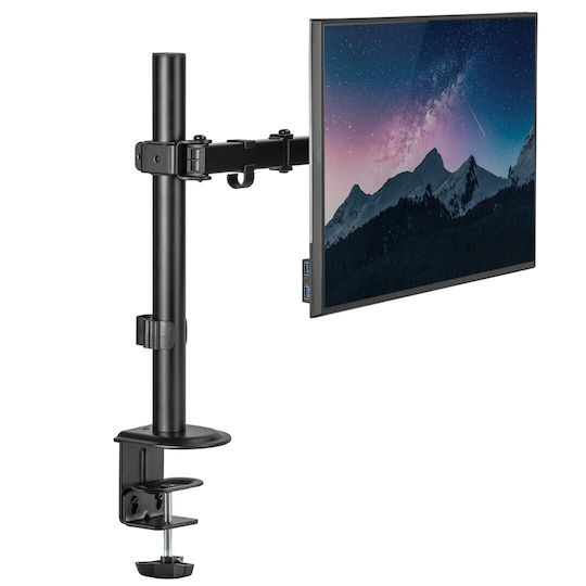 Maclean Energy Stand Desk Mounted Monitor up to 17" with Arm (MC-753N)