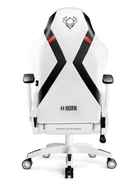 Diablo X-Horn 2.0 King Artificial Leather Gaming Chair with Adjustable Arms White