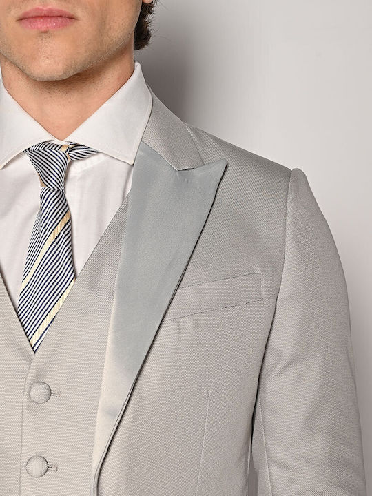 Men's Summer Suit Slim Fit Silver
