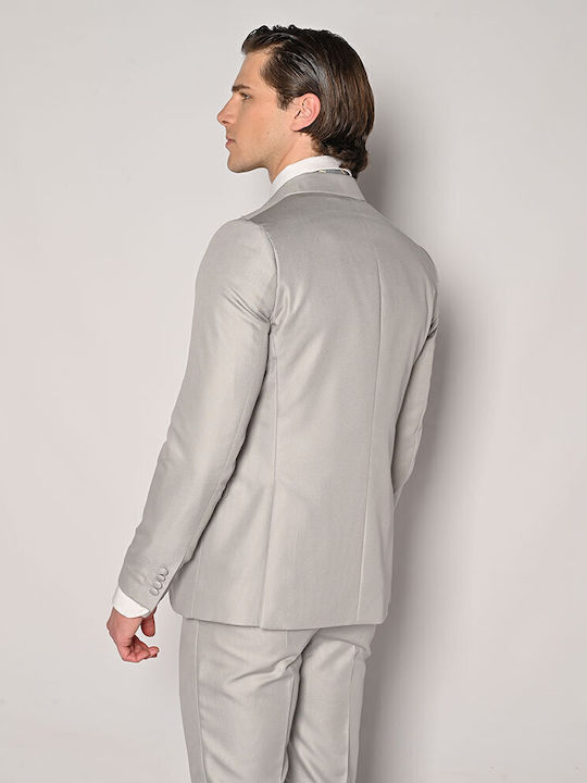 Men's Summer Suit Slim Fit Silver