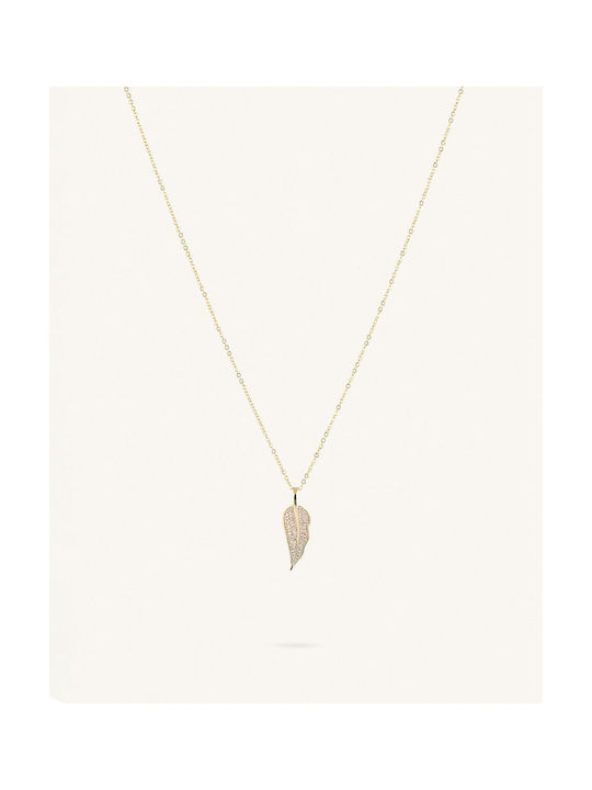 Crystal Leaf Gold Necklace