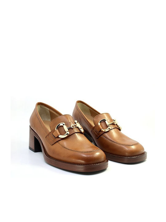 Pf16 Leather Tabac Brown Medium Heels