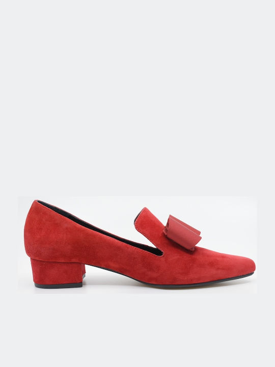 Il Mio Collection Leder Pumps mit flachem Absatz Rot