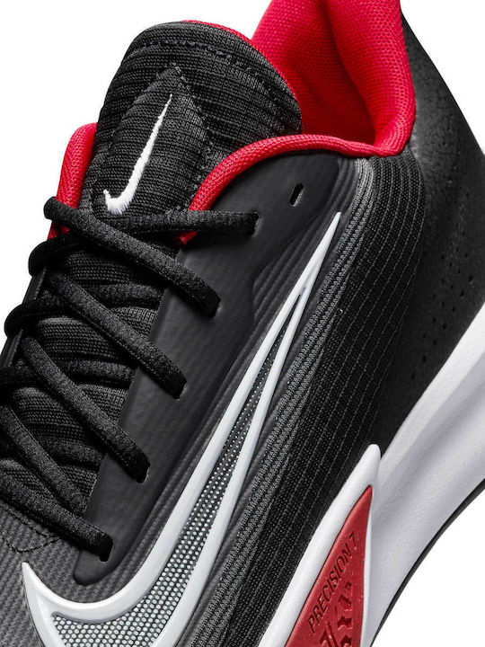 Precision 7 Low Basketball Shoes Black / University Red / White