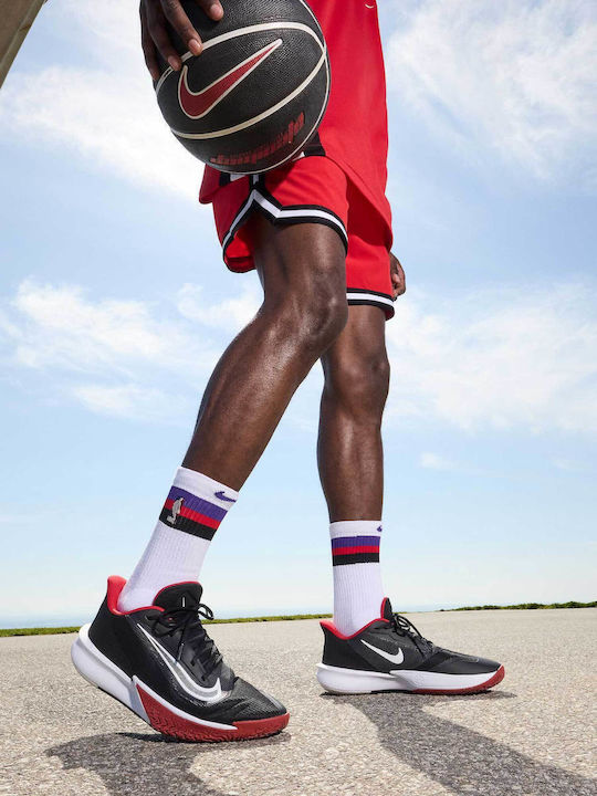 Precision 7 Low Basketball Shoes Black / University Red / White