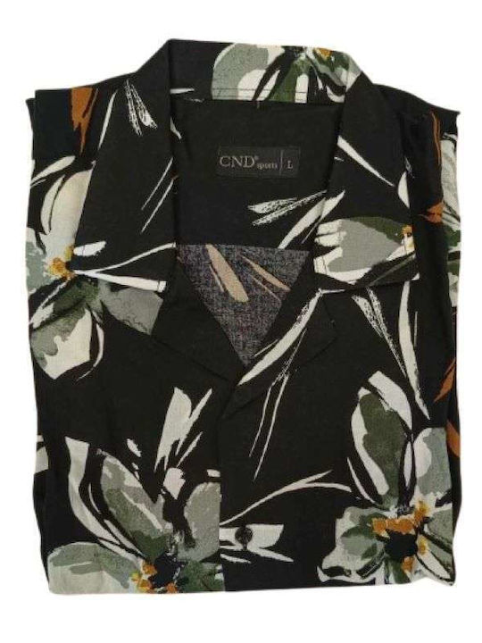 Short-sleeved Shirt Floral Black/Grey