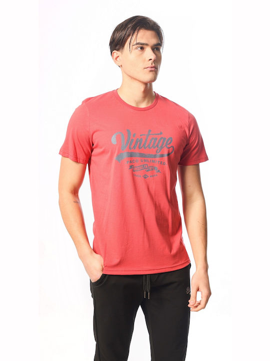 Paco & Co Men's Short Sleeve T-shirt Coral