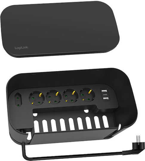 LogiLink Πολύπριζο 5 Θέσεων με 2 USB-A, 1 USB-C και Καλώδιο 1.5m
