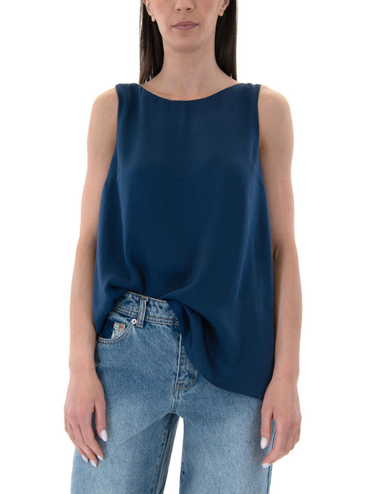 Moutaki Women's Blouse Sleeveless Blue