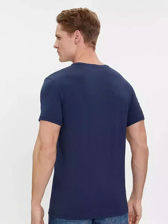 Men's Undershirts Short-sleeved in Navy Blue Color 2Pack
