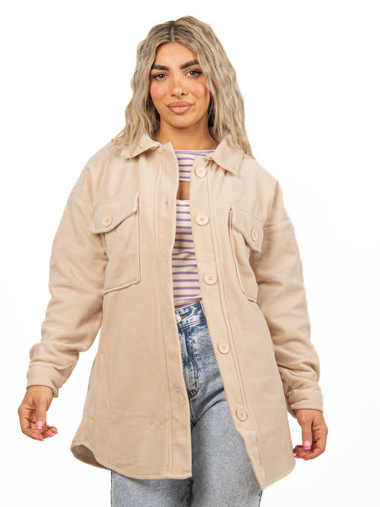 Ellen Women's Short Lifestyle Jacket for Winter Beige