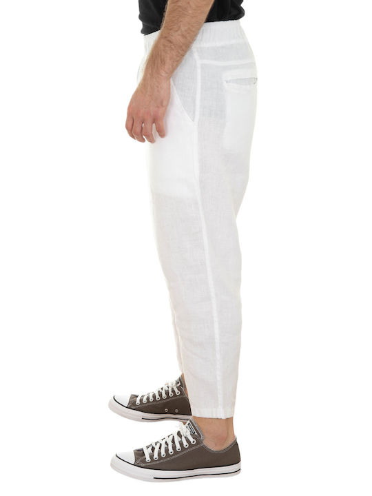 Rose & Cigar Pantaloni pentru bărbați White