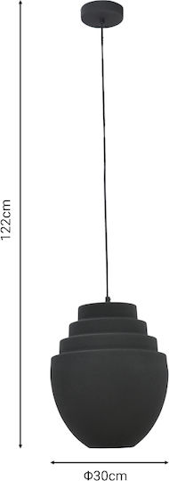 Inart Kelsy Pendant Light Black with Socket E27 30x30x122cm