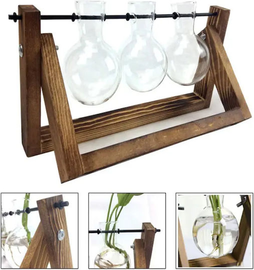 Decorative Glass Vase Transparent Diameter 13.5xHeight 28cm