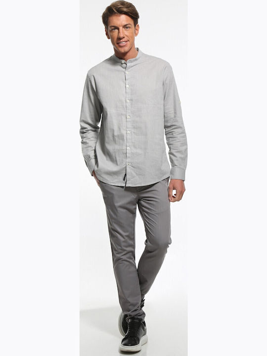 Langärmlig Leinen Hemd Grey