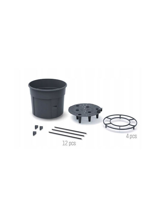 Prosperplast Ghiveci Plastic Gri 39.2x39.2εκ.