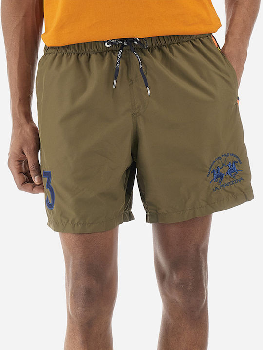 La Martina Herren Badebekleidung Shorts Olive Gestreift