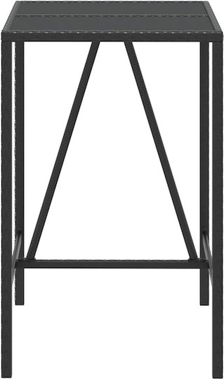 Masa Bar pentru spații exterioare mici Ratan Negru 70x70x110buc