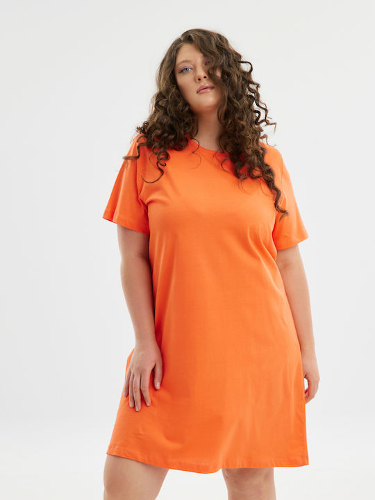 Mat Fashion Midi Dress Orange