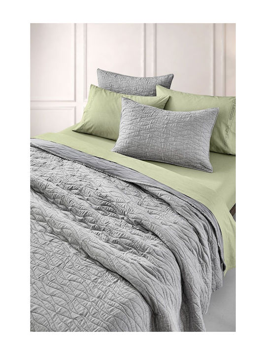 Guy Laroche Shadow Set Coverlet Queen Size Microfiber Shadow Grey 220x240cm 2pcs