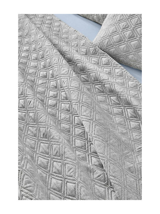 Guy Laroche Tempest Set Coverlet Queen Size Microfiber Grey 250x240cm 2pcs