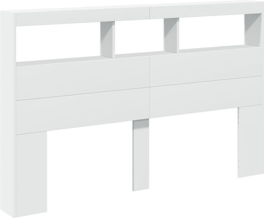 vidaXL Hölzernes Kopfstütze für Betten Weiß 160x102cm
