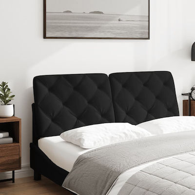 vidaXL Bed Headboard made of Fabric Black 122x6x48cm