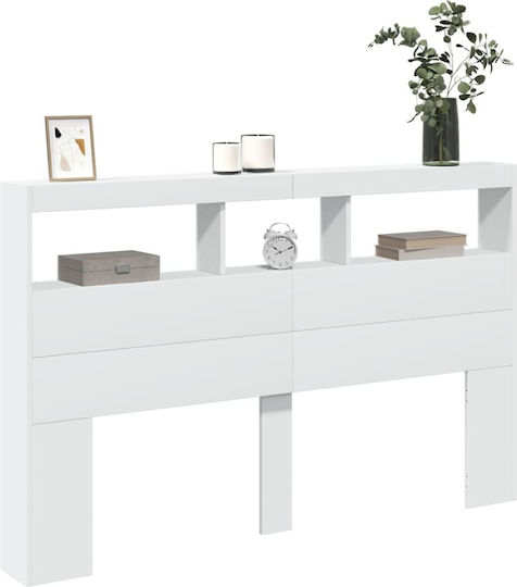 vidaXL Hölzernes Kopfstütze für Betten Weiß 160x102cm