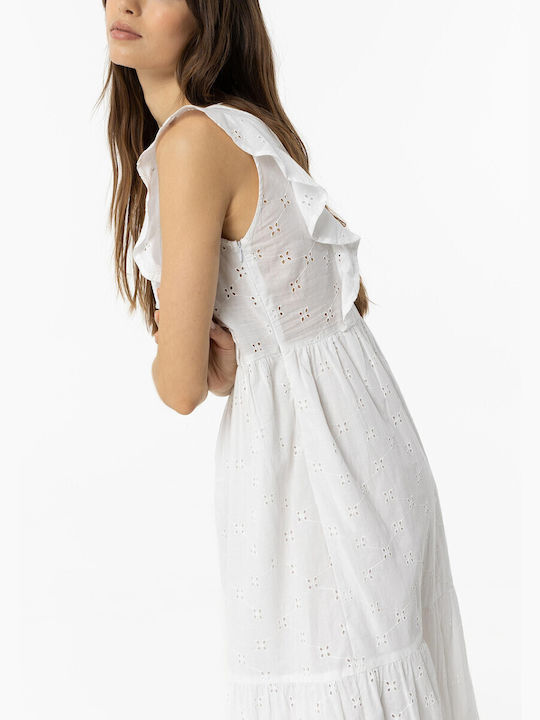 Rochii De Vară Pentru Femei Maxi Rochie Cu Volane Albă