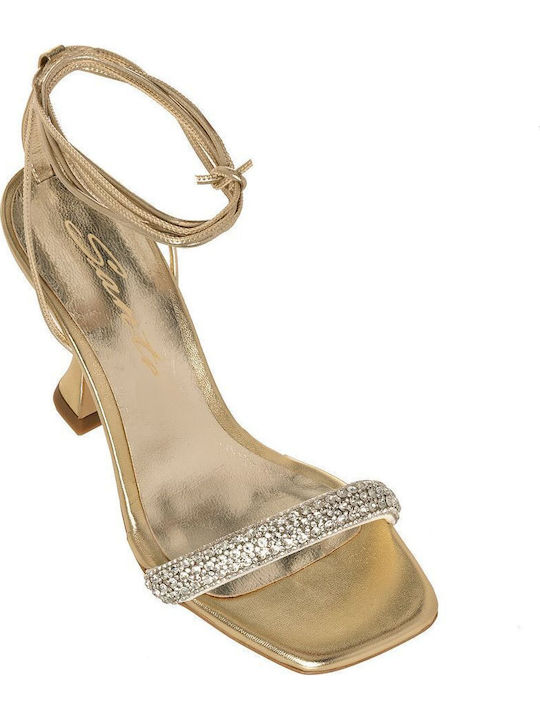 Sandalen mit Strass Gold