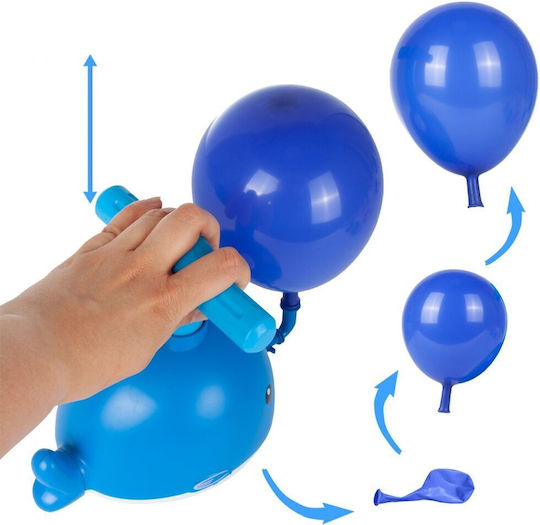 Kinder Spielzeug Set Zola fliegender Wal 2 in 1 Ballonpumpe Ballonwerfer fischliebender Wal