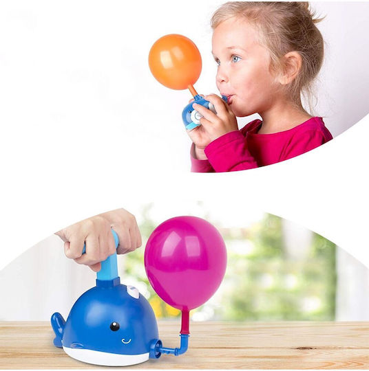 Kinder Spielzeug Set Zola fliegender Wal 2 in 1 Ballonpumpe Ballonwerfer fischliebender Wal