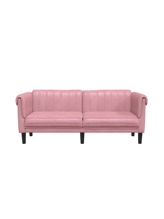 Two-Seater Couch Velvet Pink 182x77x74cm