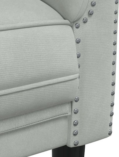Zweisitzer Samt Sofa Hell-Grau 182x77x74cm