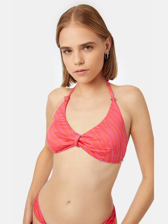 Minerva Bikini Swim Top Fuchsia-lilac Animal Print