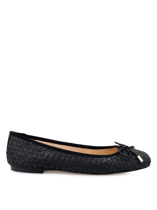 Tsakiris Mallas Leather Ballerinas Black