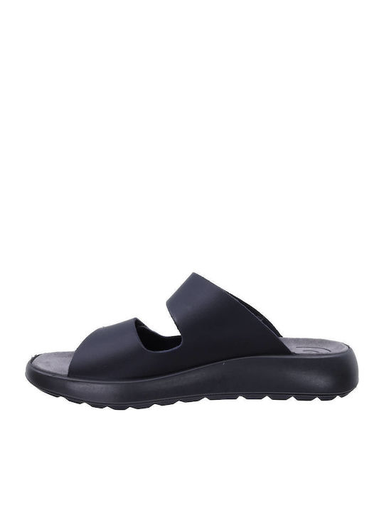 Leder Herrensandalen in Schwarz Farbe